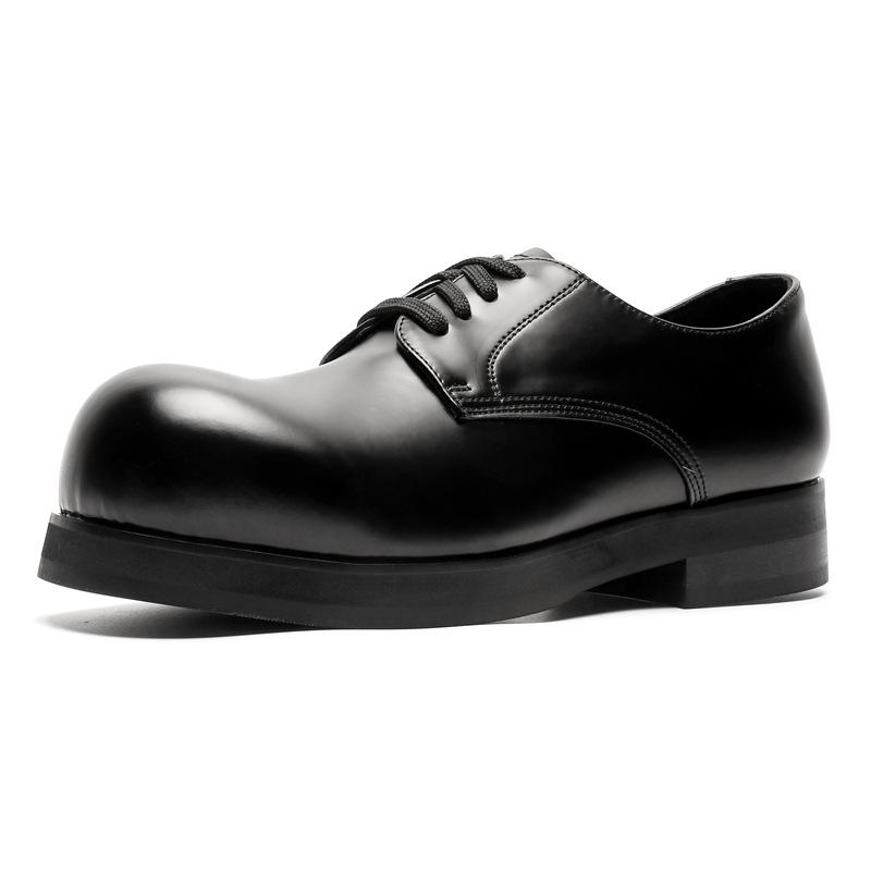 2024 Men's Shiny Round Toe Formal Height-Increasing British Workwear Shoes