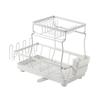 2 Layer Dish Drying Rack with Cup Holder for Kitchen Use