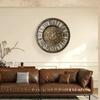Quality Vintage Iron Wall Clock 3D Gear Rotating Wall Clock Circular Industrial Style Design Home Decoration Silent Art Clock