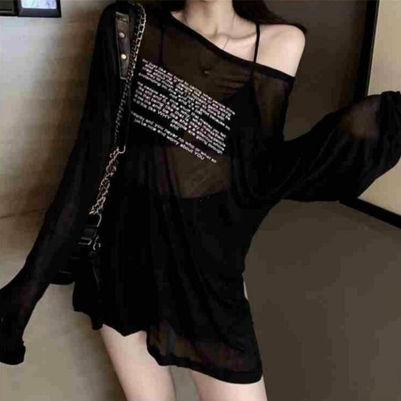 2KWEIRD  Loose T-shirts for Women Letter Pattern Simple Design Korean Style Summer Clothing Thin All-match Young Students Tops New Trendy