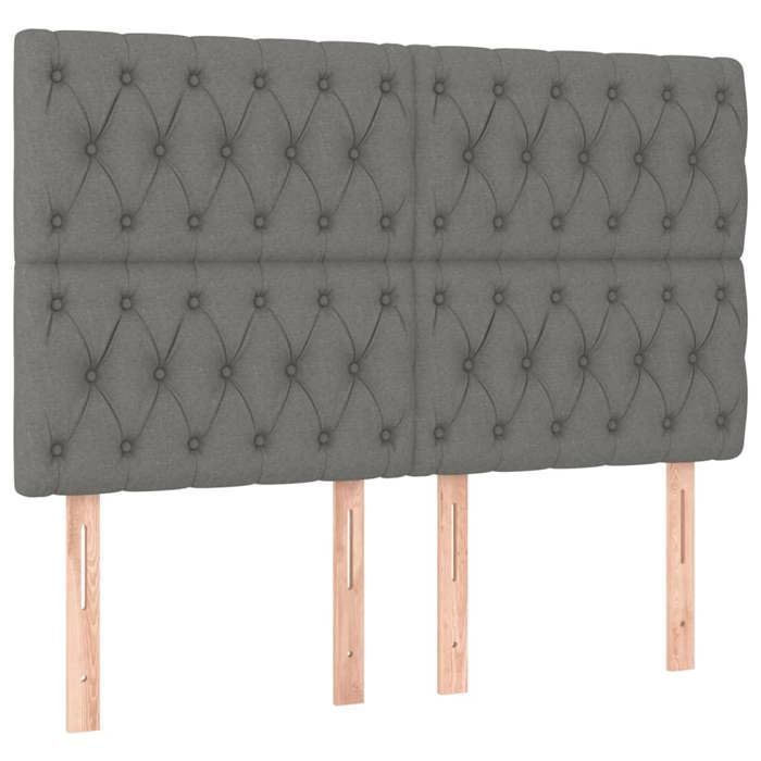 VidaXL Cadre de lit avec tête de lit Gris foncé 140x190 cm Tissu3125293