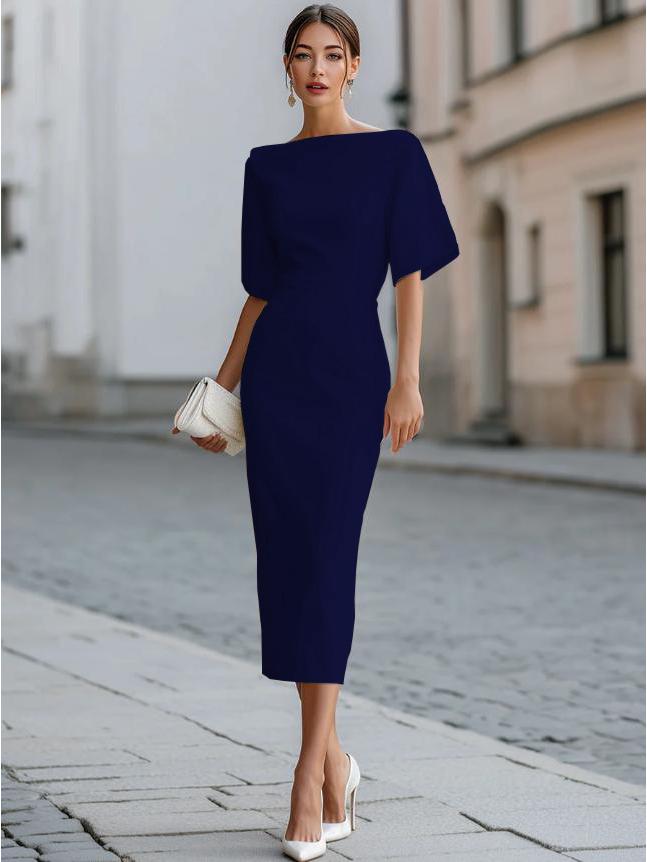 2026 Elegant One-Shoulder Solid Color Summer Dress for Women