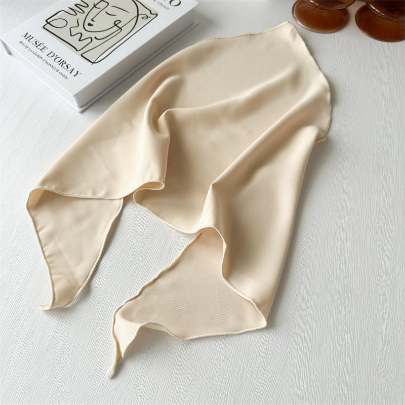 Solid Color Triangle Hair Scarf Retro Head Wrap Minimalist Hair Kerchief Chic Back Tie Headband For Outdoor Travel