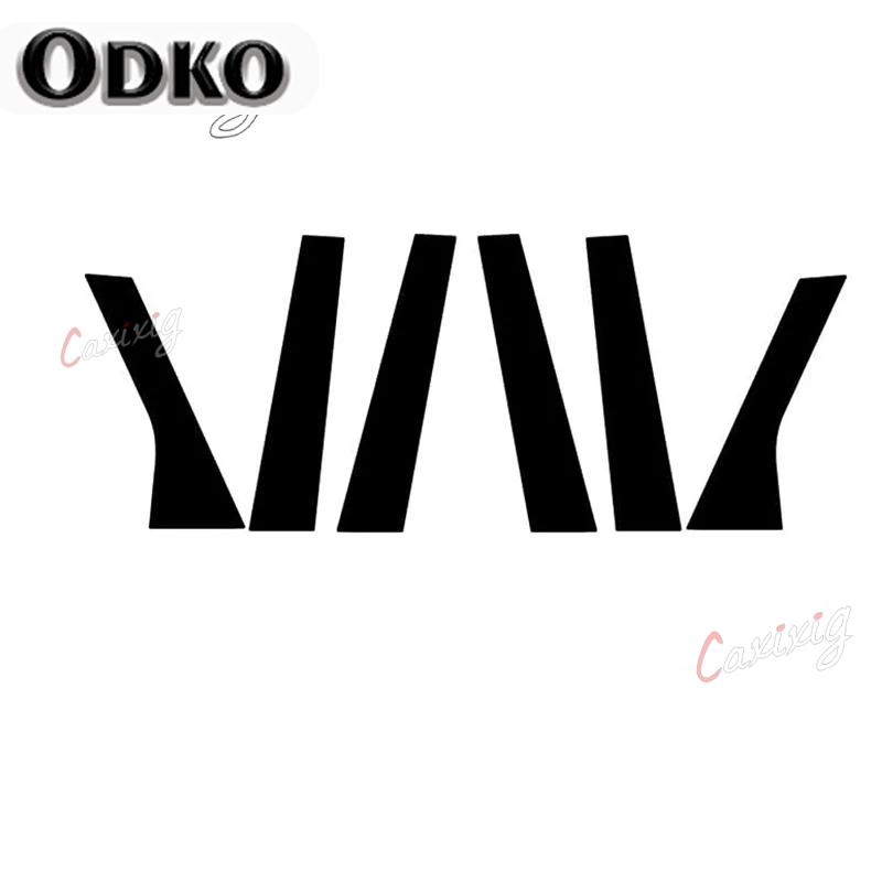 For Range Rover Evoque L538  5-Door 2013-2018 6Pcs Car Door Window Pillar Posts Trim Cover Sticker Glossy Black Exterior Parts