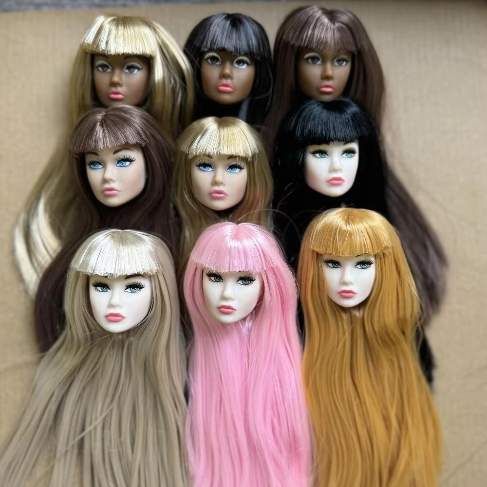 Weiß Normal Gebräunte Haut Puppenkopf Langes Haar Modepuppenkopf für 11,5 Zoll BJD Puppenkörper