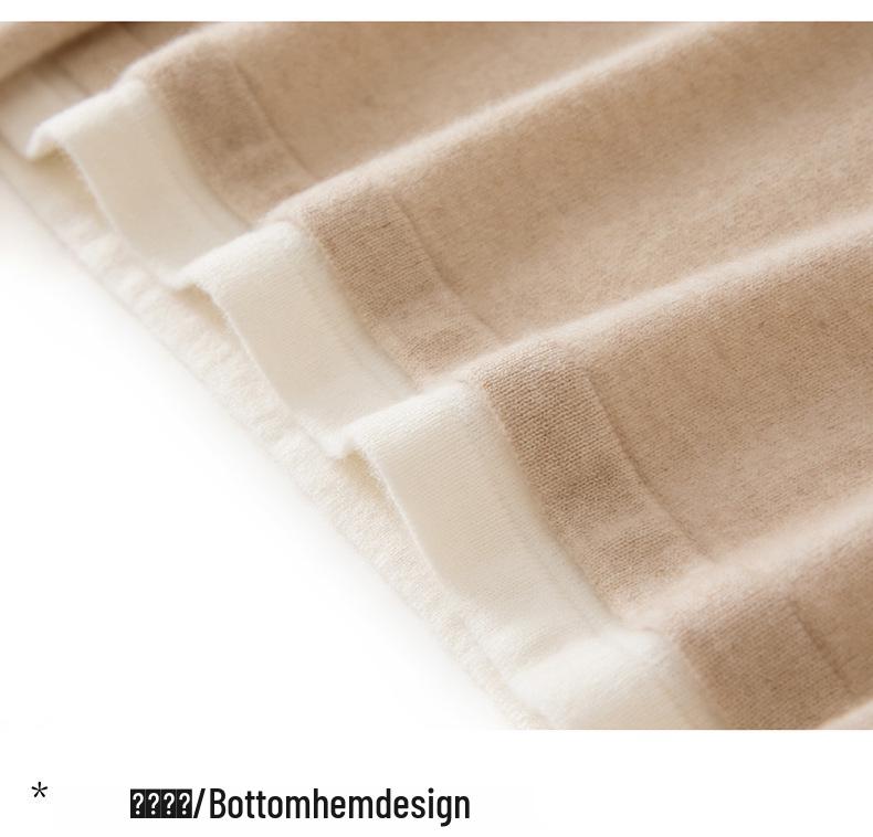 Women's 100% Cashmere Color Block Layered Knit Top - Autumn/Winter 2026 Collection
