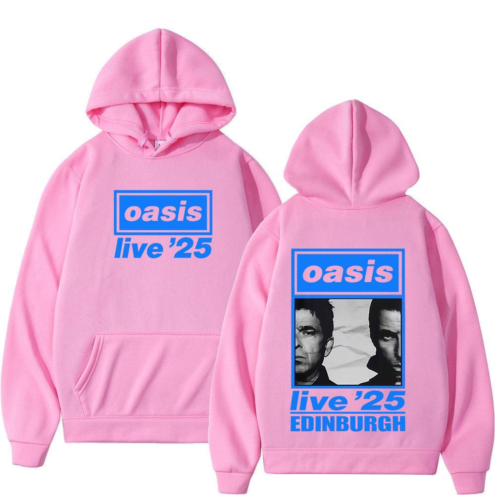 Oasis Band Logo Rock Band Vintage Print Men Women Fashion Long Sleeve Pullover Oversized Loose Hip-hop Winter Casual Sportswear