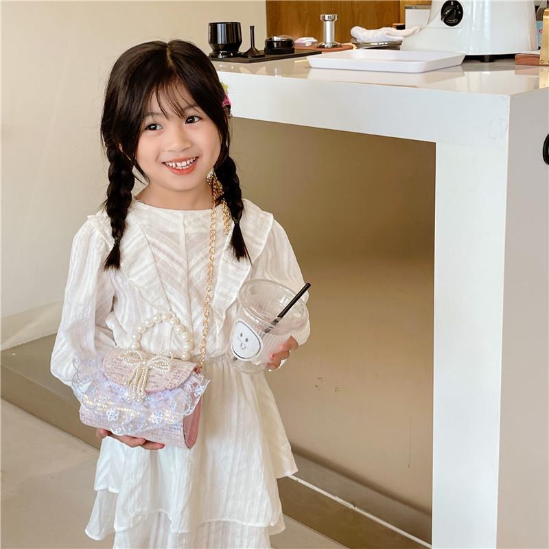Stylish And Trendy Pearl Children's Handbag For Girls Modern Princess Fashionable Design
