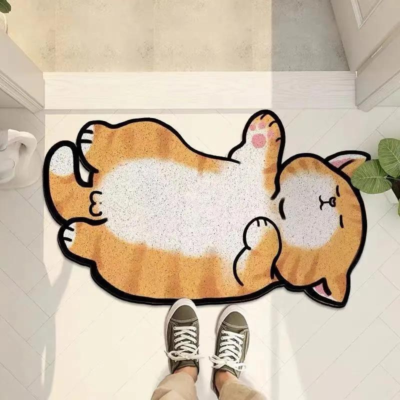 

Cartoon Sand Scraping Dust Door Entrance Doormat Hallway Bath Non-slip Rug Dust Removal Carpet Wire Loop Footpad Doormat 40x60cm