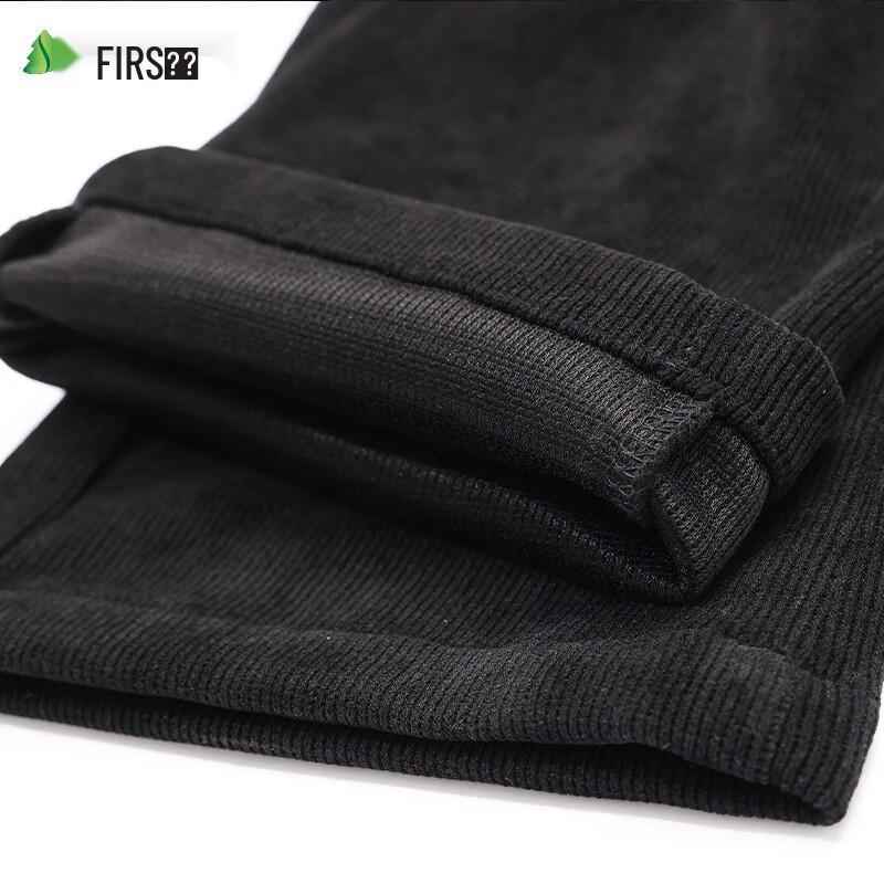 Shanshan Men's Corduroy Straight-Leg Pants with Wool Blend