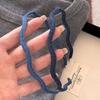 Korean Denim Wavy Fine Hairbands for Women Trendy Simple High-End Hairwear Sweet Girl Picnic Party Wash Face Hair Accessories