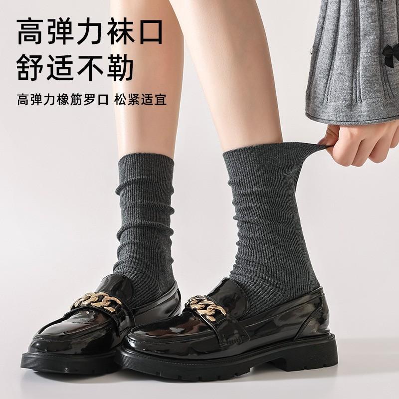 Socks Pure Cotton Calf Socks Pressure Thin High Stockings Cotton Double Needle Boneless Stacking Socks