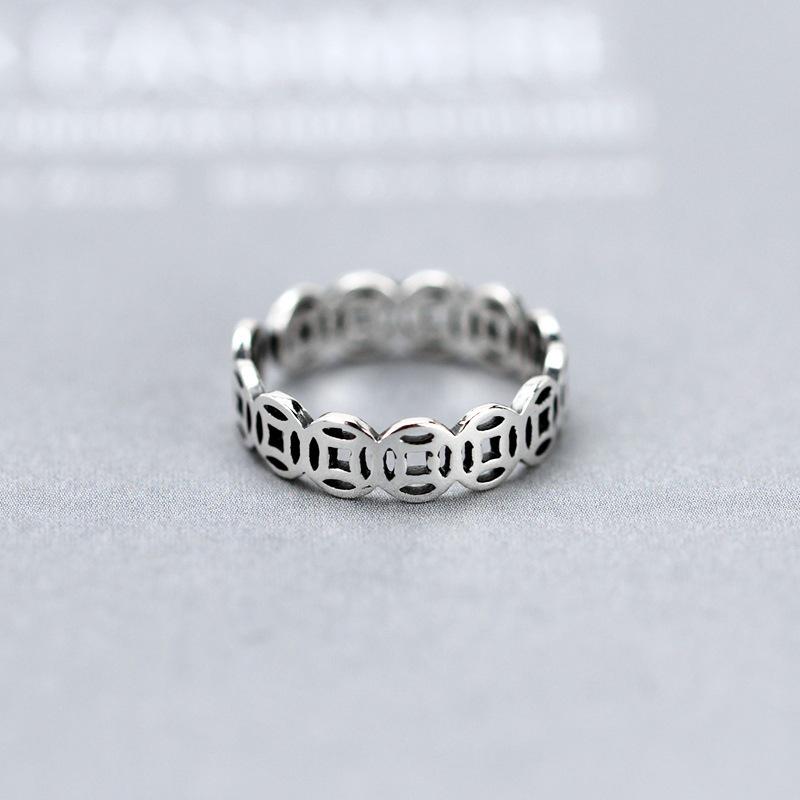 Nickel Silver-Plated Copper Coin Open Ring - Simple, Versatile Women s Jewelry Gift Adjustable Open Size