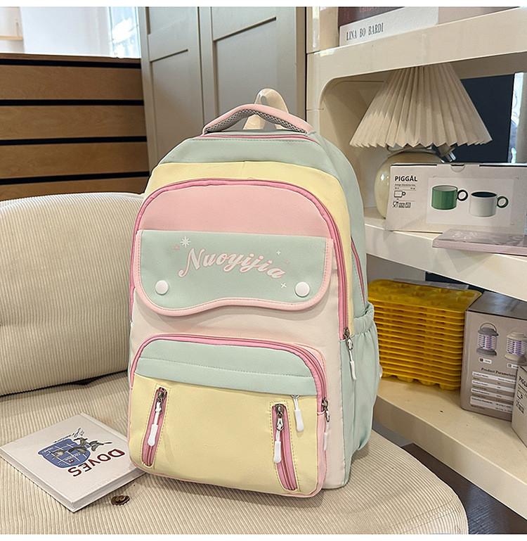 Girl School Backpack College Style Lightweight Nylon With Large Capacity For Teens