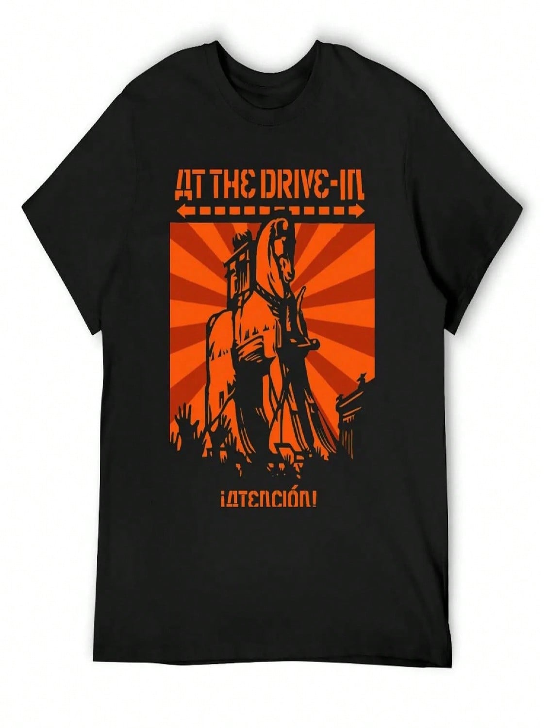 At The Drive In Atencion T-Shirt Customs Shirts Oversized T Shirt T Shirts For unisex Graphic S разноцветный