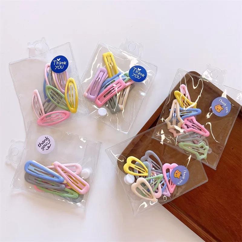 10pcs Baby Korean Style Candy Color Girls Hairpins Kids Mini Snap Hair Clips Star Hairpins Click Clack Hair Toddler Accessories