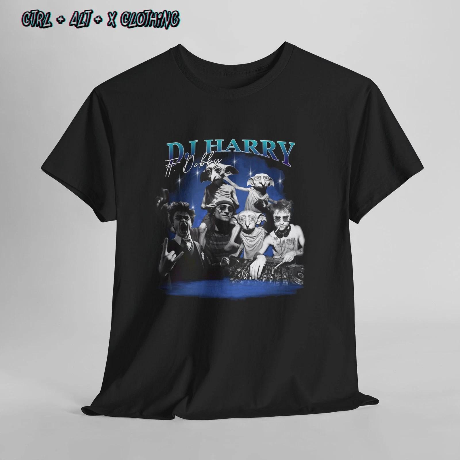 Harry Potter DJ T-Shirt, Music Lover Tee, Magic Fan Shirt, Dobby elf L
