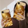 Inel Coroană Aurie Scrisoare Pentru iPhone Air 16E 15 PRO 14 13 Plus 12 mini 11 17 Pro Max XR 16 17ProMax 17Pro Carcasă Telefon Aurie din Sticlă