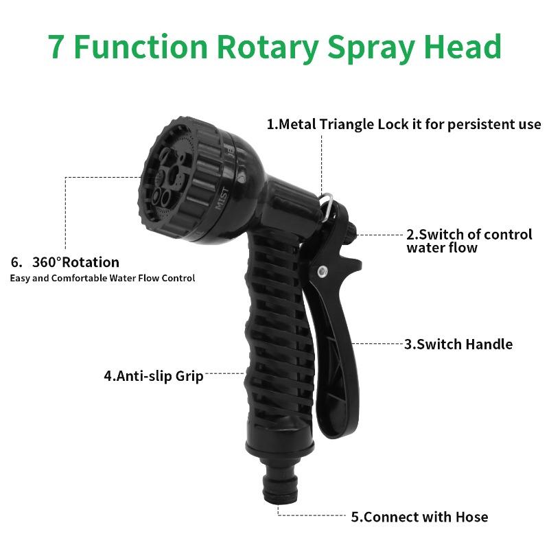 25/75FT (7.62/22.86M)Expandable Magic Hose with 7 Patterns Water Gun Garden Hose Flexible Water Hose Telescopic Water