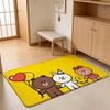 ANIME B-Brown Bear Floor Mat Absorbent Floor Mat Non-Slip Entrance Rug for Bathrooms Restrooms and Toilets