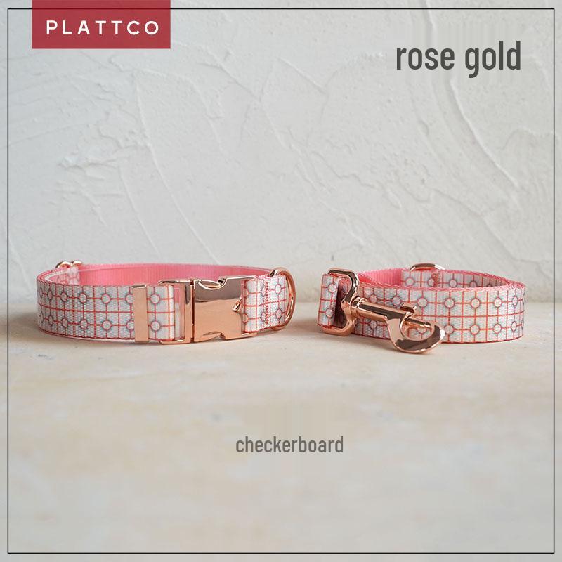 PLATTCO Soft & Comfortable Pet Dog Collar and Leash Set with Metal Buckle - Model PDC371 Large