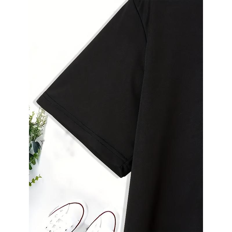 European Sizes Stylish LOS ANGELES Letter Graphic Print Men's Creative Top, Casual Short Sleeve Crew Neck T-shirt, Men's Clothing For Summer Outdoor