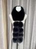 Magnetic Faux Fox Fur Scarf with Pom-Poms - Double-Sided Plush Shawl for Autumn/Winter.