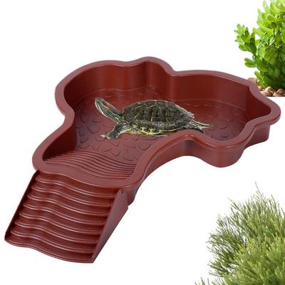 Reptilbadkar Akvarium Sköldpaddsklättring Husdjursbassäng Fiskbehållardekoration Reptilvattenskål För Sköldpadda Sköldpadda Hamster