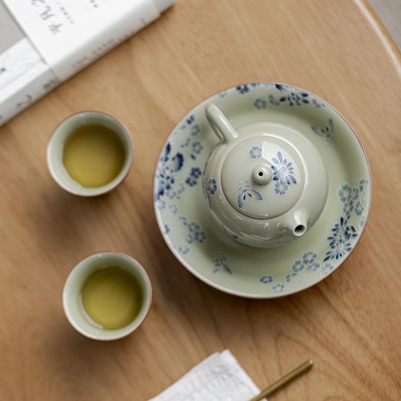 150ml Hand Painted Dancing Butterfly Xishi Teapot Japanese Tea Infuser Pot Tea Maker Kettle With Ball Hole Cha Decoration Craft