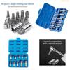 K1AE 10 Stück Autoreparatur 1/4" 3/8" 12-Zahn Dreikant Spline Bitsteckschlüssel Satz