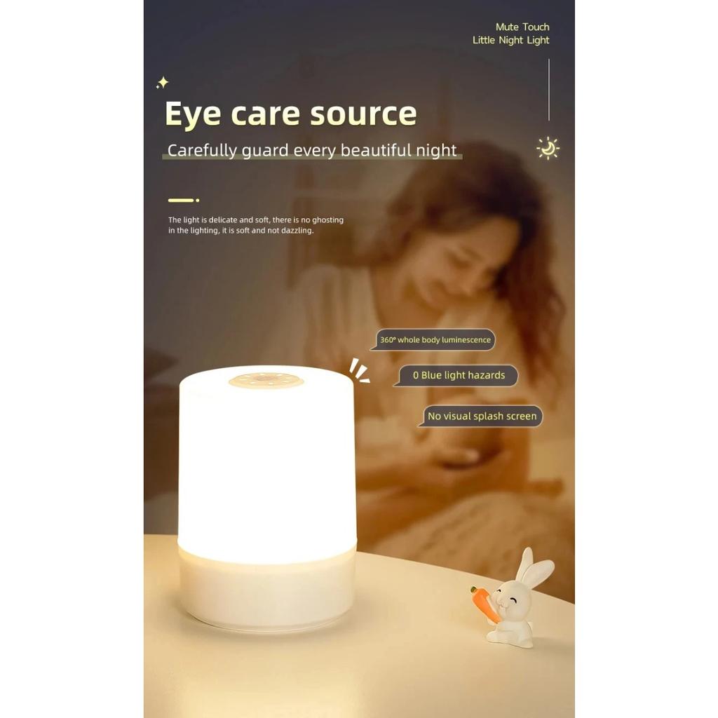 JOYBLISS Touch Night Lamp 3 Modes Dimming Bedroom Bedside Lamp USB Charging Night Light Ambient Light Soft Light Table Lamp for Kids Gift