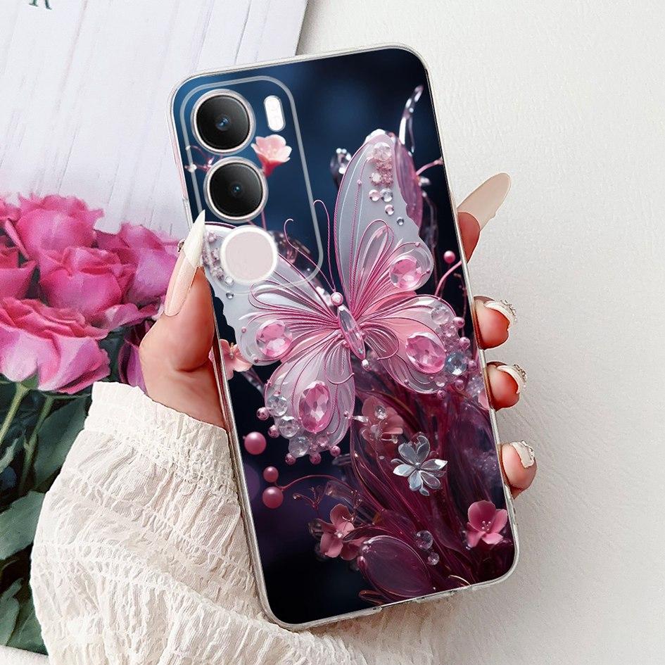 Silicone Case For Vivo Y19s V2419 Cover Lovely Cat Butterfly Cartoon Soft Back Protective Shell For Vivo Y19s 4G Y 19s TPU Coque