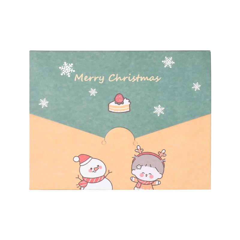 Cartoon Christmas & Holiday Greeting Cards with Envelopes - DIY Folding for Birthday & New Year Wishes