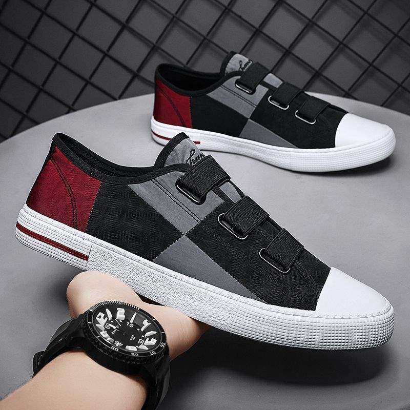 Summer Men Canvas Shoes Breathable Casual Low-Top Sneakers Soft Sole Flat Shoes Trendy Sports Footwear for Teens Boys