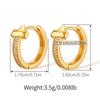 Women Fashion 18k Gold Plated Zircon T Shape Geometric Commute Earrings