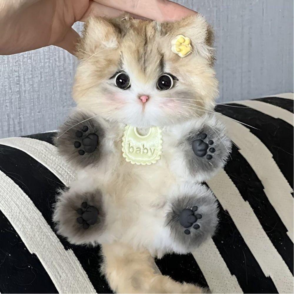 Handmade Twisty Stick Little Cat Pendant Plush Twist Bar Kitten Doll Toy DIY Material Package