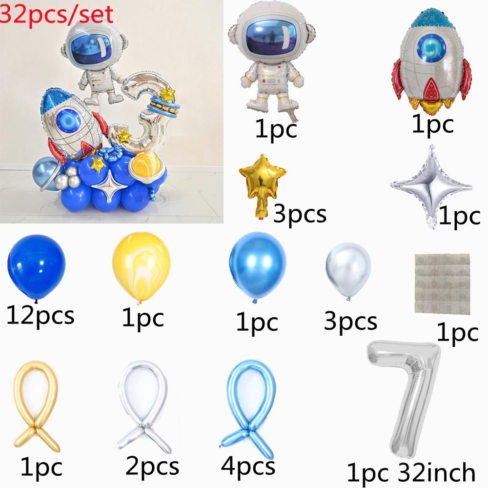 Baby Birthday Space Balloon Set Rocket Astronaut Balloon Universe Planet Theme Children'S Birthday Party