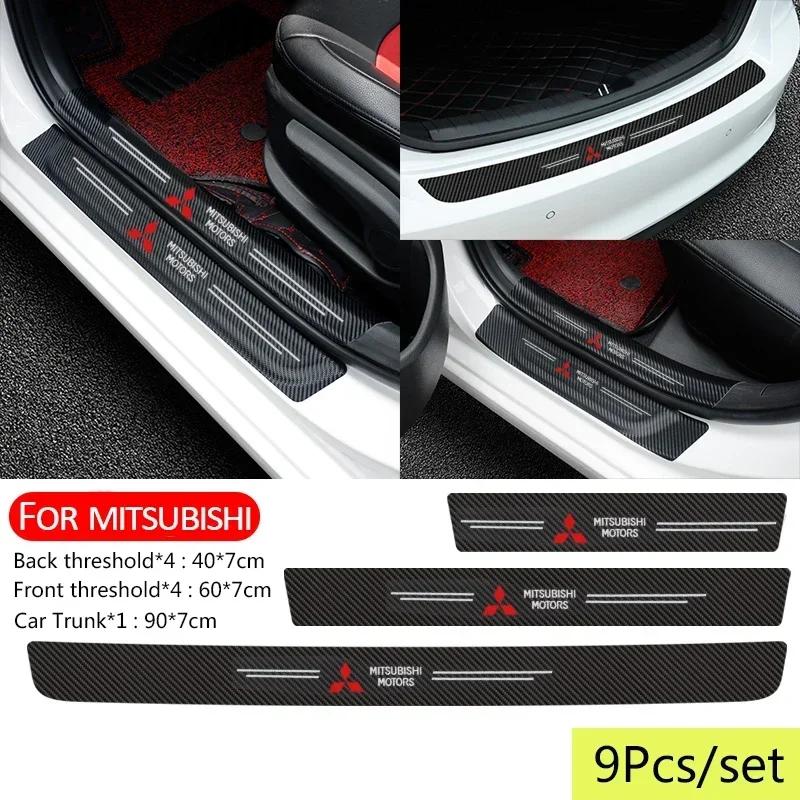 Car Door Sill Protector Sticker for Mitsubishi Eclipse Lancer Ralliart Outlander ASX L200 Mirage Pajero Rear Trunk Bumper Strips