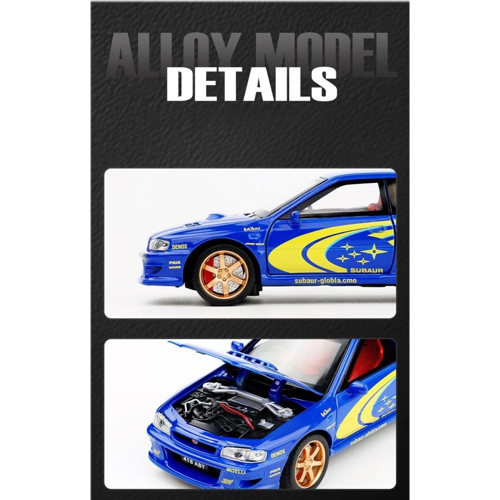 Simulation 1/32 Subaru Impreza Rally Edition Alloy Sports Car Model Ornament Toys Children Boy Diecast Toy Vehicle Home Decor