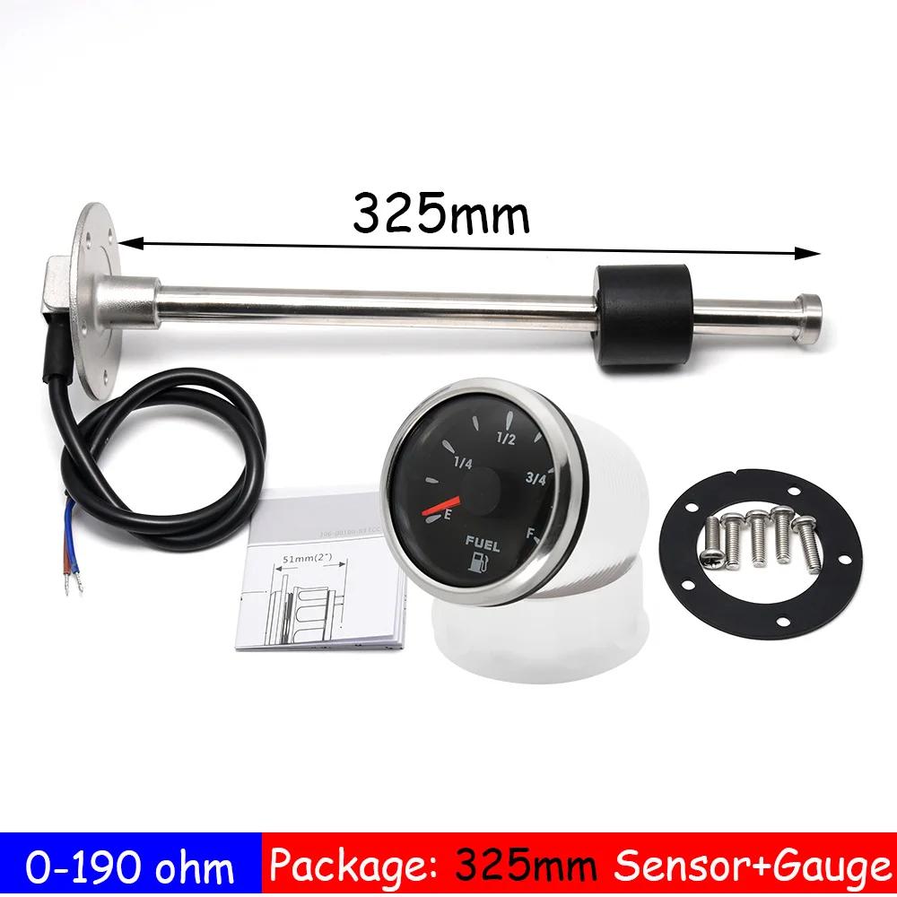 Car Boat Fuel Level Sensor for 0~190 Ohm Fuel Level Gauge with 7 Color LED 150-600mm Fuel Sending Unit Oil Tank Indicator Custom