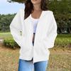Women's Fashion Casual Long Sleeve Solid Color Hooded Sweatshirt Tops