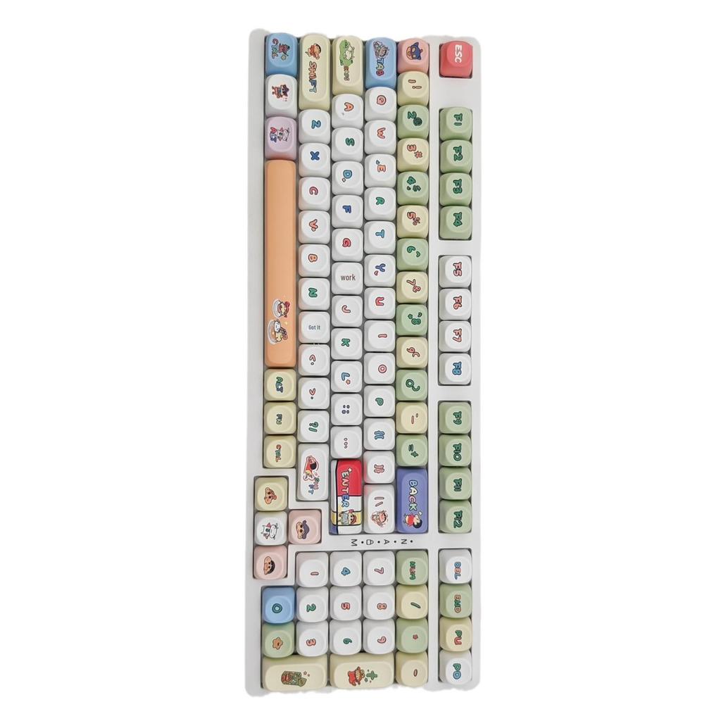 Crayon Shin-chan Pink PBT Keycap Set: Cute, Customizable Dye-Sublimated Keycaps for Mechanical Keyboards