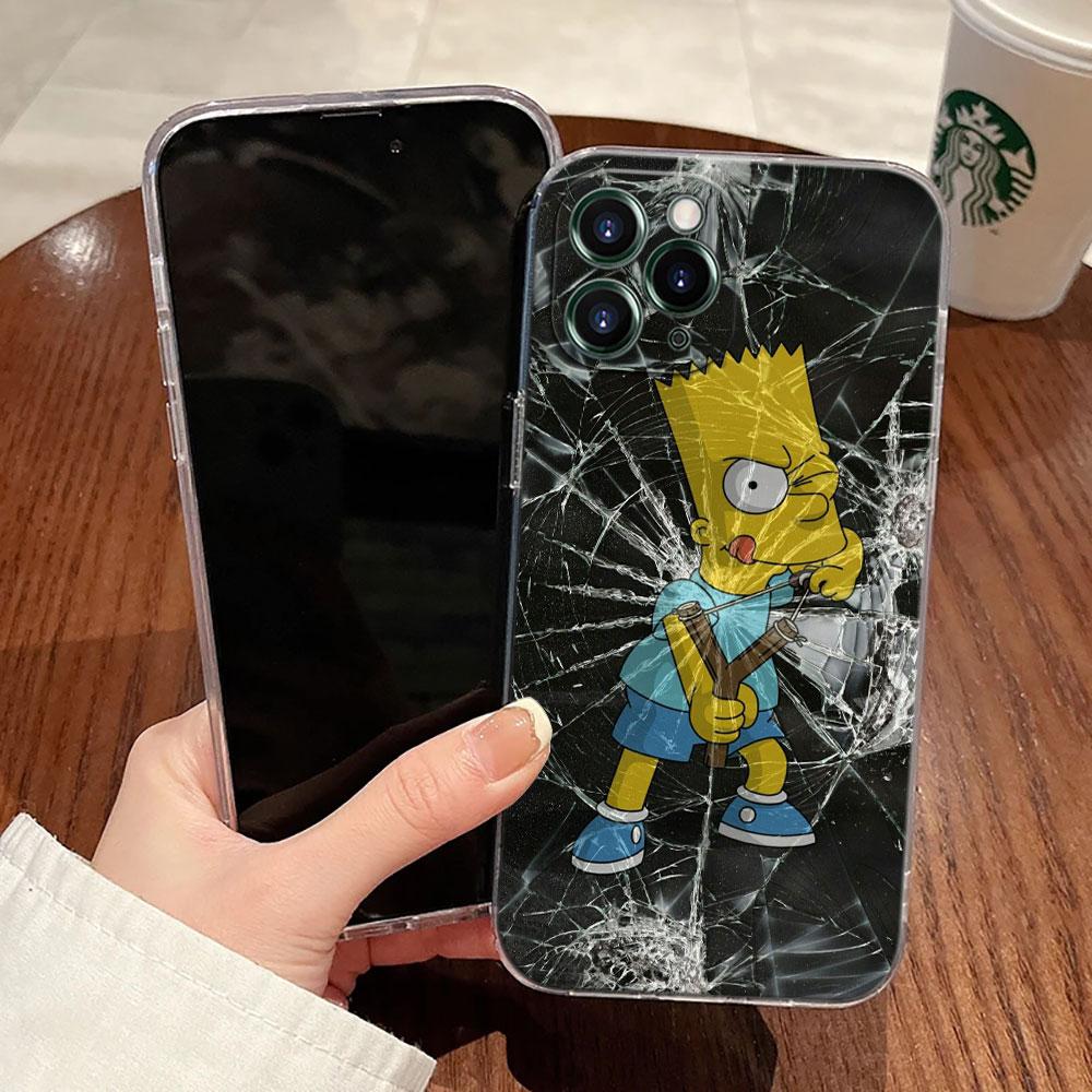 Cartoon Homer S-Simpson-Familie Transparente Handyhülle Für iPhone 17 Pro Max 17E 11 12 13 14 15 16 Pro Max Plus 17 Air 16E Hülle
