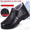 Winter fashion anti slip cotton shoes men's thick leather waterproof casual snow boots cheap shoes clearance free shipping