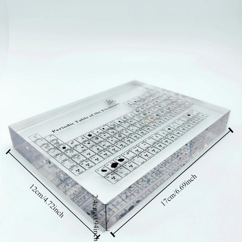 Stolní displej periodické tabulky prvků s reálnými prvky Dětské učební dárky Chemický prvek Domácí akrylová periodická tabulka