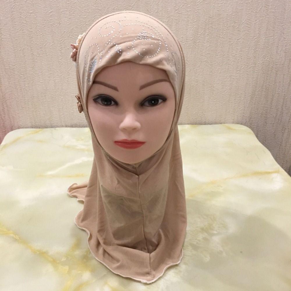 Beautiful Flowers Fit Islamic Scarf Head Wrap Girl  Headbands Kids  Headscarf