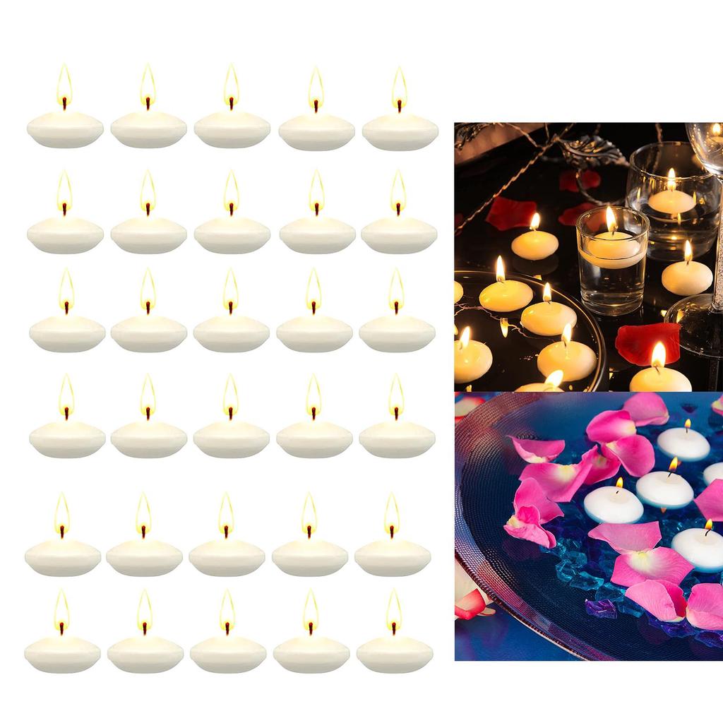 30x Flammlose Duftlose Schwimmkerzen Heimdekoration Kleine Romantische Partyartikel für Verlobung Festival-Dinner Halloween