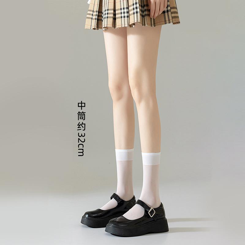 Stockings Spring And Summer Thin Women, Long Knee Socks Solid Color Anti-Hook Silk Sexy And Thin Jk Calf Socks Wholesale