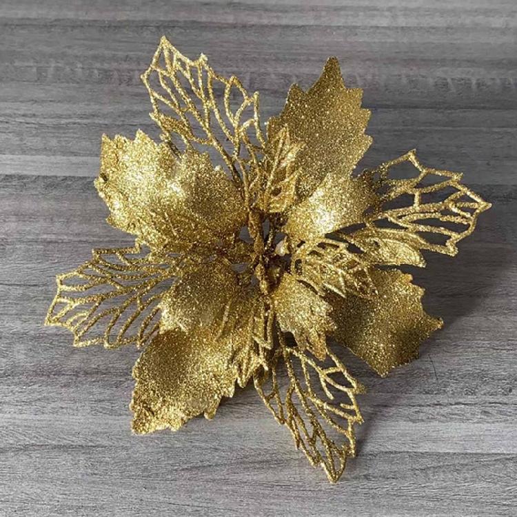 Artificial Glitter Christmas Flower Set of 6 Decorative Wreaths Wedding Party