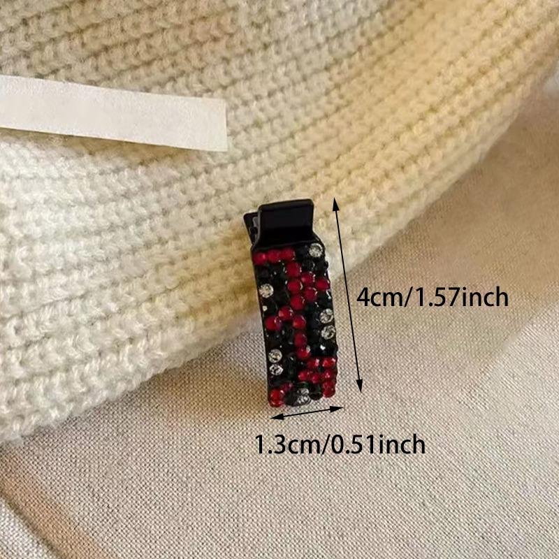 4pcs Colorful Women's Hair Clips Fake Rhinestone Cute Hair Clip Exquisite Temperament Side Bangs Hairpins Simple Fashionable